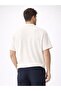 Men's White Ottoman Fabric Zippered Polo Collar T-Shirt Daily Comfortable Summer Wear - 4