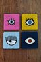 Natural Stone Coasters Set of 4 - Colored Eyes Evil Eye - Stone Coasters