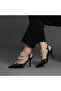 Alison Black Pearl Detailed Heeled Shoes