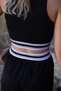 Black Striped Rubber Detailed Blouse and Pants Set - 5