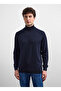 Navy Blue Men's Turtleneck Regular Fit Sweater B35W40011 - 2