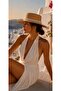 Rio Straw Hat -Women's Pearl Embellished Straw Boater Hat - 2
