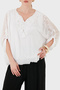 Oversize Guipure Detailed V-Neck Blouse Bluz 6909166 - 4