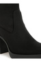 Women's Microfiber Sock Boots In Black - 4