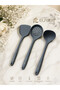 3 Pieces Hard Tip Heat Resistant Silicone Colander Sıpatula Ladle Set