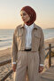 Combed Cotton Bonnet with Neck Covering Feature and Headphone Opening, B-94, Cinnamon