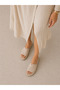 Beige Genuine Leather High-Sole Women's Slippers - 2