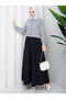Striped Shirt & Pleated Skirt Hijab Set Rc9024 - 4