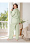 Plus Size Women's Buttoned Striped Seasonal Pajama Set B790-45