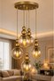 Snowman 5-Piece Pendant Lamp Ceiling Mounted Chandelier ✨   Antiqued Honey Glop ✨   Living Room Chandelier Kitchen Glass Chandelier ✨   Modern Chandelier Models Lighting Ceiling Lighting Living Room Chandelier Metal Body Living Room Pendant Lamp - 2