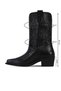 Black Leather Women's Heeled Boots 39Wc9423 - 3