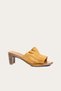 Shoes Yellow Leather Women's Heeled Slippers 01Wn4001
