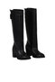 Black Leather Women's Heeled Boots 39Wc5256 - 2