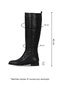 Black Leather Women's Flat Boots 33Wc12020 - 3