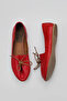 Red Leather Women's Ballerinas 01Wl1237 - 5