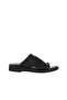 Black Leather Women's Flip Flops Slipper 01Wy2910 - 2