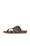 Gray Shiny Leather Women's Flip Flops 01Wu7448 - 4