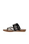 Gray Black Shiny Leather Women's Flip Flops Slipper 01Wu7448 - 4