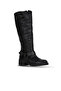 Black Leather Women's Heeled Boots 01Wf1101 - 2