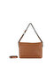 Tan Dark Leather Women's Shoulder Bag - 4