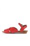 Red Leather Women's Flat Sandals 01Wa4403 - 3