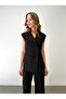 Women's Suit with Double-Breasted Vest and Padded High-Waisted Trousers - Black - 3
