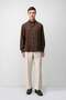 Coffee Linen Blend Relaxed Fit Men's Shirt - 4