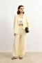 Yellow Adjustable Leg Draped Women's Trousers - 7