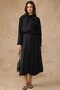 Scarf Collar Shirt Skirt Modal Double Set Black 9460-Tk - 6