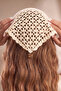 Swan Detailed Hand Knitted Bandana - 2