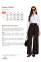 Women's Relax Fit Comfortable Cut Pleated Double Pocket Belted Brown Trousers - 8