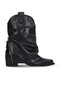 Black Leather Women's Heeled Boots 39Wb9419
