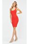 Red Ottoman Narrow Fit Mini Dress
