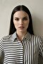 قميص MY FASHION من الساتان المخطط بأزرار - 5