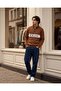 سويت شيرت رجالي بني بنصف سحاب بتصميم قص وخياطة - 2