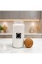 Glass Salt Storage Jar with Wooden Ball Lid 1400 ml with Tag Gift
