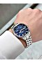 Functional Silver-Navy Blue Color Sapphire Glass Steel Band Steel Case Men's Wristwatch 1193Mr - 3
