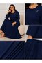 Women's Middle-Aged and Above Large Size Stone Embroidered Mom Pleated Skirt Blouse Set 1445 - 5