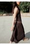 Drape halter yaka elbise - 6