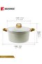 24cm 3.5L Cast Aluminum Casserole with Glass Lid Trivet Non-Stick Induction Gas - 2