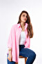 Women's Oversize Cotton Linen Candy Pink Shirt (100% Flammable)