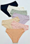 Women's Panties 7-Pack Stretch Fabric Cotton Pcs Ribbed Knit Rib Knit Corded Fabric - 4