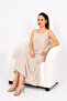 Women's Cream Rope Strap Soft Fabric Comfortable Cut Cotton Viscose Dress - 5