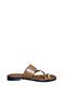 Lamalia Slippers Genuine Leather Tan Leather with Flip-Flop Detail - 7