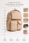 Beige Basic Multi-Compartment Unisex Backpack - 3