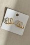 Gold Color Zircon Stone Claw Earrings - 3