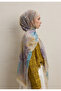 Paisley Patch Pattern Silk Crepe Shawl Soft Yellow - 3