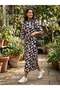 Women's Powder Patterned Belted Midi Dress – Muse Fit |   Smart Fabric Structure |   High Collar Form