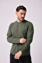 Men's Crew Neck Long Sleeve Regular Fit Basic T-Shirt Khaki - 2