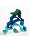 Wooden Puzzle Water Waves Blue, 6-Piece Nesting Building Blocks for Kids Creative Play - 2